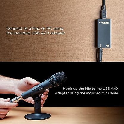 Marantz Professional Marantz Pro M4U – USB Condenser Microphone With Audio Interface, Mic Cable and Desk Stand – For Podcast Projects, Streaming and Recording Instruments