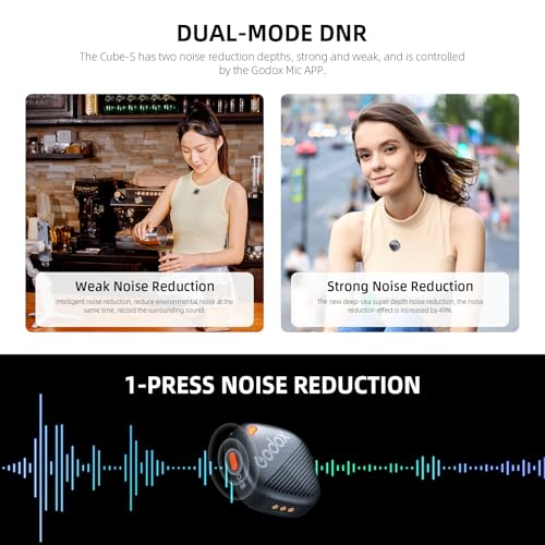 GODOX Cube-SL Wireless Lavalier Microphone System | 48kHz 24-bit Audio, Float Recording, 1000ft Range, 30H Battery, Lightning Receiver with Charging Case