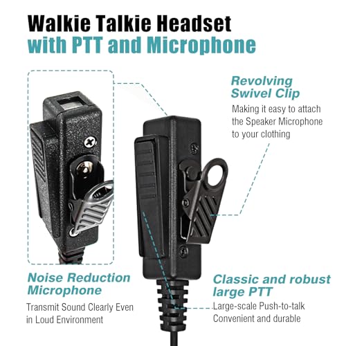Accessoryway 2 Pin Acoustic Tube Earpiece with PTT Mic Radio Headset for ICOM IC-F4011 IC-F3011 IC-F3001 IC-F4001 IC-F3013 IC-F1000 IC-F2000 IC-F3 IC-F4 IC-F24S IC-F43TR Two Way Radio