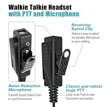 Accessoryway 2 Pin Acoustic Tube Earpiece with PTT Mic Radio Headset for ICOM IC-F4011 IC-F3011 IC-F3001 IC-F4001 IC-F3013 IC-F1000 IC-F2000 IC-F3 IC-F4 IC-F24S IC-F43TR Two Way Radio