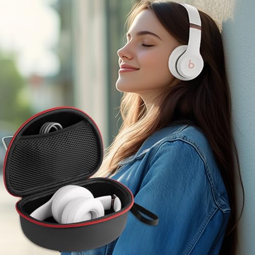 Hard Shell Travel Case Compatible with Beats Studio Pro/Studio3/Solo4/Solo3/ Solo 2 Bluetooth On-Ear Headphones (Black) - color: BLACK