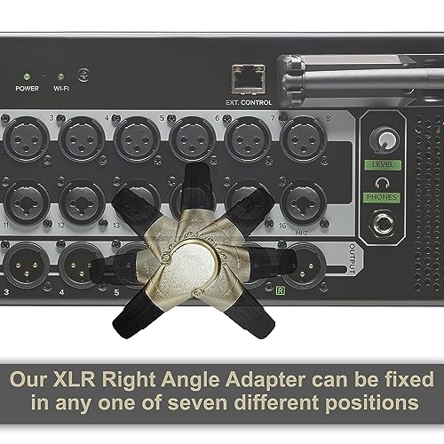 HQRP 2-Pack 3-Pin XLR Adjustable Right Angle Female Connector with 7 Different Position, Compatible with Pro Audio DJ Band XLR Plug Jack Right Angle 3 Pin Mic Microphone Speaker Audio Cable Connector - style: Female