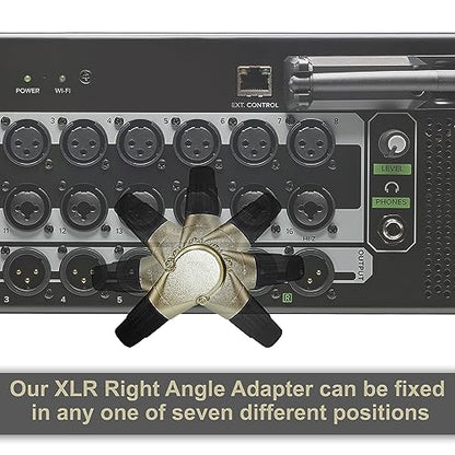 HQRP 2-Pack 3-Pin XLR Adjustable Right Angle Female Connector with 7 Different Position, Compatible with Pro Audio DJ Band XLR Plug Jack Right Angle 3 Pin Mic Microphone Speaker Audio Cable Connector - style: Female