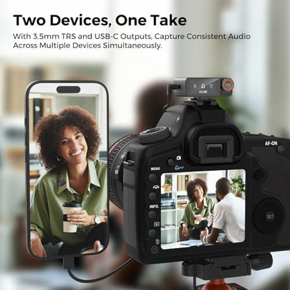 NearStream AWM28T Wireless Lavalier Microphone for iPhone/Android/Camera/PC | Clip-On Wireless Lapel Mic with Mono/Stereo/Safety Track, AI Noise Cancelling, 48kHz/24-Bit, 54H Battery, 328ft Range