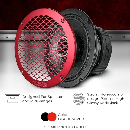 DS18 PRO-GRILL6MS/BK PRO 6.5" Slim Metal Mesh Speaker Grill - Universal Fit 6.5 inches - Protective Speaker Cover Mesh - Protect Your Speakers - Black - Each - size: 6.5 - Inches