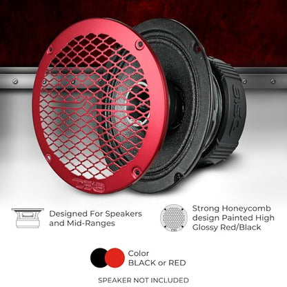 DS18 PRO-GRILL6MS/BK PRO 6.5" Slim Metal Mesh Speaker Grill - Universal Fit 6.5 inches - Protective Speaker Cover Mesh - Protect Your Speakers - Black - Each - size: 6.5 - Inches