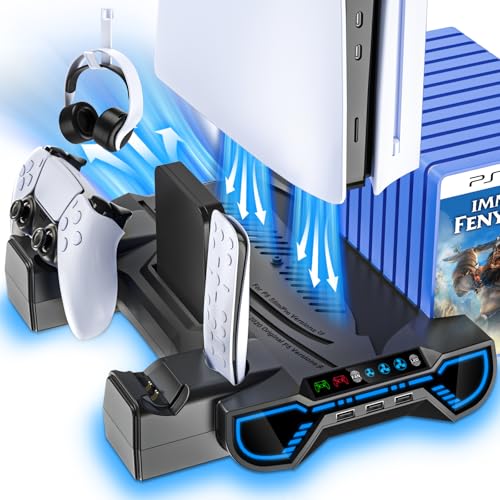 Cooling Station for PS5/Slim/Pro Standard Disc/Digital Console - color: Black