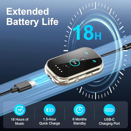 Ultra Xmagpot Bluetooth 5.4 Transmitter Receiver - CNC Aluminum & Ceramic Glass | Dual Link for 2 AirPods/Headphones | aptX Adaptive/HD Audio | Wireless Transmitter for Airplane/TV/Car/Gym