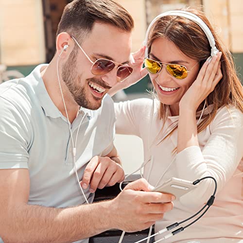 Headphone Splitter, Syncwire Nylon-Braided 3.5mm Extension Cable Audio Stereo Y Splitter (Hi-Fi Sound), Male to 2 Ports Female Headset Splitter for Apple, Samsung, Tablets & More (No Mic) | Extension Cable Audio Stereo Y Splitter (Hi-Fi Sound), Headset Sp