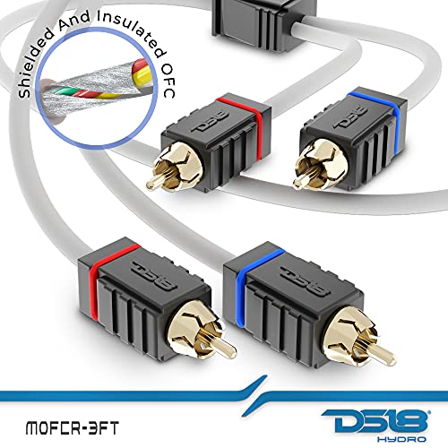 DS18 MOFCR-3FT 2 Channels OFC Marine RCA Audio Stereo Cable - 3 Feet - style: 3 Ft