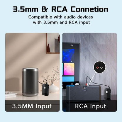 iDIGMALL Bluetooth 5.4 Receiver, HiFi Wireless Audio Adapter for Speakers | 3.5mm AUX RCA Jack for Old Receiver Home System Car Stereo Wired Headphones, 20H Playtime, Easy to Slide ON/Off, Multi-Point - color: J205