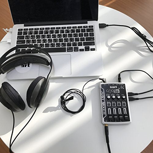 Maker Hart Just Mixer M 4 Channel Compact Microphone Mixer/2 Mic IN/2 Stereo IN/Mic Power/USB Audio IN&OUT