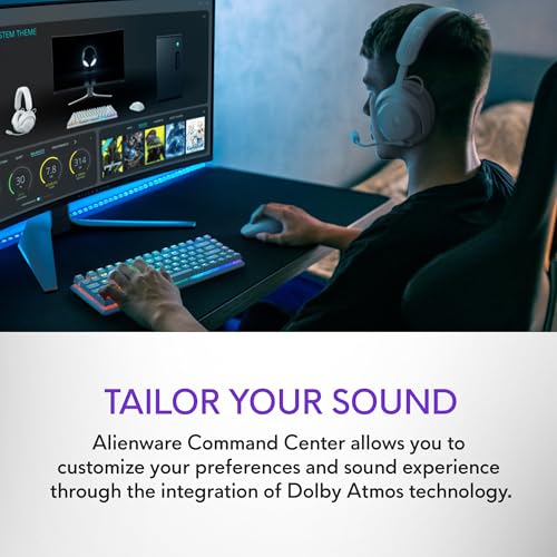 Alienware Pro Wireless Gaming Headset, ANC | 2.4GHz Connection, 50mm Drivers, Hi-Res Audio, Lunar Light, Gaming Ready - color: Lunar Light
