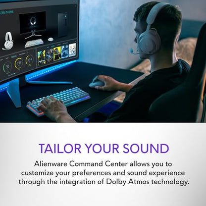 Alienware Pro Wireless Gaming Headset, ANC | 2.4GHz Connection, 50mm Drivers, Hi-Res Audio, Lunar Light, Gaming Ready - color: Lunar Light