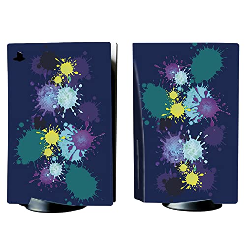 PlayVital for ps5 Skin - Disc Edition Full Set Console Controller Skin, Vinyl Decal Wrap Sticker Cover for ps5 Controller & Charging Station & Headset & Media Remote - Splattering Paint - color: Splattering Paint