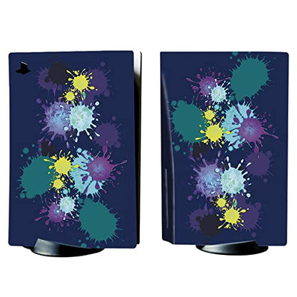 PlayVital for ps5 Skin - Disc Edition Full Set Console Controller Skin, Vinyl Decal Wrap Sticker Cover for ps5 Controller & Charging Station & Headset & Media Remote - Splattering Paint - color: Splattering Paint