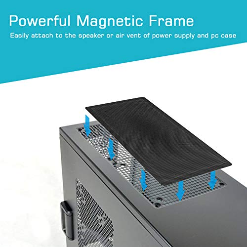 287mm Magnetic Fan Dust Mesh Filter PVC Computer PC Case Cover Black 2-Pack | Magnetic 11.3inch x 5.79inch PVC PC Fan Dust Mesh Filter - Protects Computer Chassis, Speakers & Electronics from Dust - size: 287x147mm/11.3x5.79inch Black, style: 287mm 2-Pack