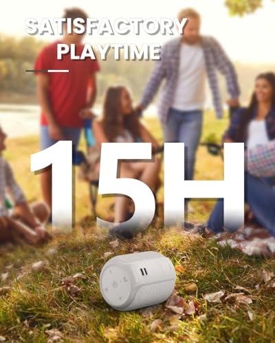 NOTABRICK Bluetooth Speakers, 15W Portable Speakers Bluetooth Wireless V5.0 with Stereo Sound, Active Extra Bass, IPX6 Waterproof Shower Speaker, Double Pairing, for Party, Home Theater, Game Theater