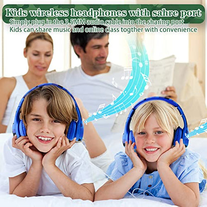 Toddler Headphones Wireless,Kids camo Bluetooth Headphones, Volume Limiting Over Ear Headphones, Comfort Ear Cushions for Children Online Learning, Travel & Entertainment (camo) - color: Blue Camo
