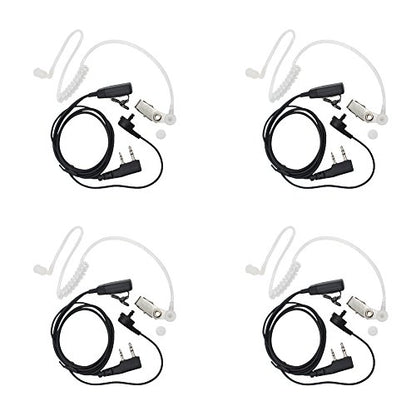 KENMAX® 2 Pin Air Covert Acoustic Earpiece Headset for Two Way Radio Kenwood PUXING Baofeng UV-3R Plus UV-5R UV-5RA 888S - color: Pack of 4
