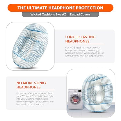WC SweatZ XM5 - Patented Earpad Sweat Covers for Sony WH1000XM5 by Wicked Cushions | Full 360 Earpad Protection | Sweatproof & Easily Washable | Ivory Tide - color: Ivory Tide