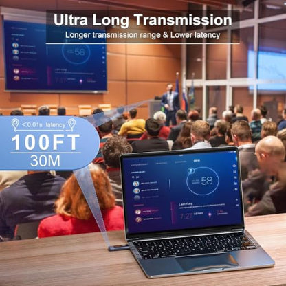 Wireless HDMI Transmitter and Receiver, 120M/400FT, 5.8G+2.4G Dual-Band | LDS Antenna and Low Latency, Video and Audio to TV/Monitor/Projector, Plug and Play, 1080P Output, 4K Decode, Mirror & Extend - color: gray