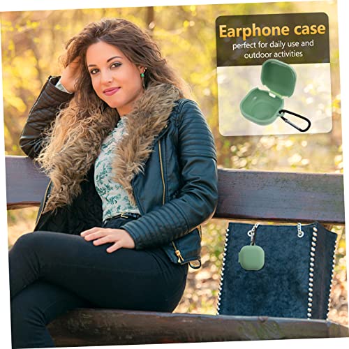 Silicone Earbud Case for Durable Protective Cover with Charging Water-Resistant Design Includes Carabiner and Bag Packaging Matcha Green - color: Green