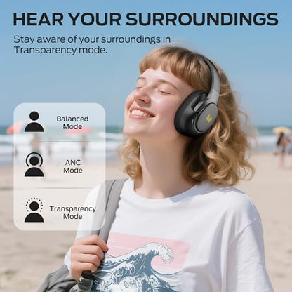 Monster Persona 5th ANC-Wireless Bluetooth Over-Ear Headphones with Microphone, 70H Playtime, Foldable Lightweight Bluetooth 6.0 Headphone for Travel/Office