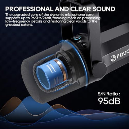 SL40 USB/XLR Dynamic Microphone for Podcasting, Gaming, Live Streaming and Recording, Built-in Headphone Output, LED Mute Button, All Metal, Voice Isolation Technology - style: SL40