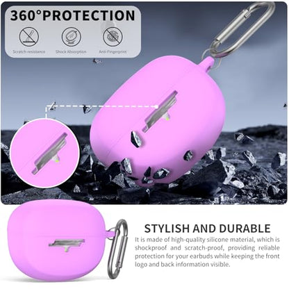 for New Bose Ultra Open Earbuds Case(2024), Purple | Silicone Shockproof Protective Cover for Bose Open Ear Wireless Earbuds Accessories with Carabiner - color: Purple
