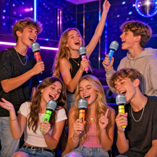 30 Pcs Inflatable Microphones for Kids & Adults, Karaoke Party Favors - color: Bright Color