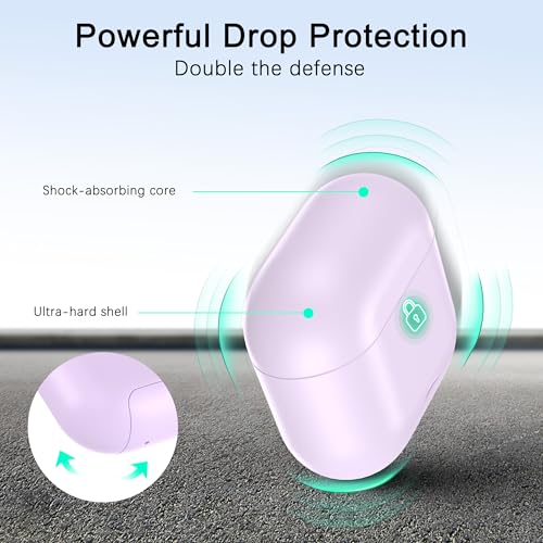 RFUNGUANGO AirPods 4 Case with Magnetic Lid Phone Stand, Purple | Compatible with AirPods Pro 4th Generation, Wireless Charging Compatible with Cleaning Kit & Lanyard - color: WCW-Purple, size: AirPods 4 Case