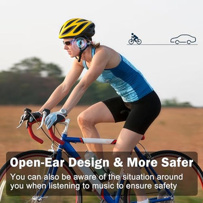 Swimming Headphones, Night Running Bone Conduction Earphones with 6 color LED Strip, Bluetooth 5.4 & IP68 Waterproof/32G MP3 Memory/8H Playtime Wireless Open-Ear Headphones for Swim Cycling Marathon