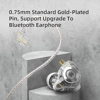 KZ EDX Pro Gaming Earbuds, HiFi IEM Earphones, Deep Bass Sound in Ear Monitor Headphones with Detachable Cable, for Audiophile Dj Singers