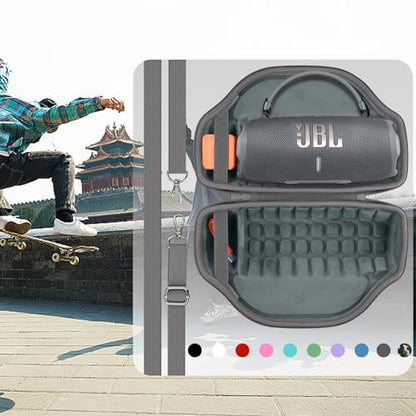 co2CREA Case for JBL Charge 6 Portable Bluetooth Speaker, Gray | High-Density Foam Padding, Reinforced Handle, Detachable Shoulder Strap, Compact Lightweight Design, Dust Protection - color: Gray Case
