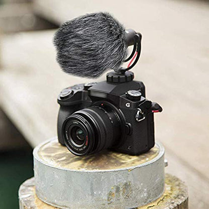 YOUSHARES VideoMicro Microphone Foam windscreen & Deadcat Wind Shield, Foam & Furry Wind Muff for Rode VideoMicro and VideoMic Me Me-L Mic (2 Pack) - color: Fur+Foam