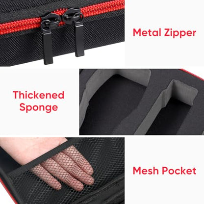 IMIKEYA Wireless Microphone Storage Case Plastic Protective Carry Bag with Zipper Shockproof Waterproof Mic Storage Box with Mesh Pocket for Cable Black 11.81 X 5.90 X 2.75 in