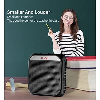 Portable Amplifier, Rechargeable Teacher Microphone, MiNi Amplifier System, Classroom Microphone, Tour Guide, Yoga Outdoor