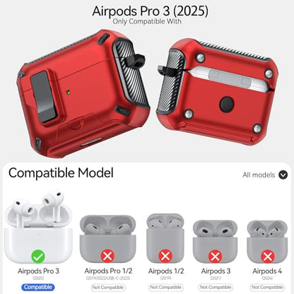 for AirPods Pro 3 Case Safety Lock (Red) - color: Red