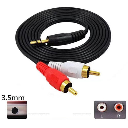 2 Pack Audio Cable 1/8'' 3.5mm TRS Male to 2 RCA Male Stereo Sound Cord for Computer Mp3 Phone Port to Connect Home Theater Audio System Amplifier Speaker 1.5 Meter