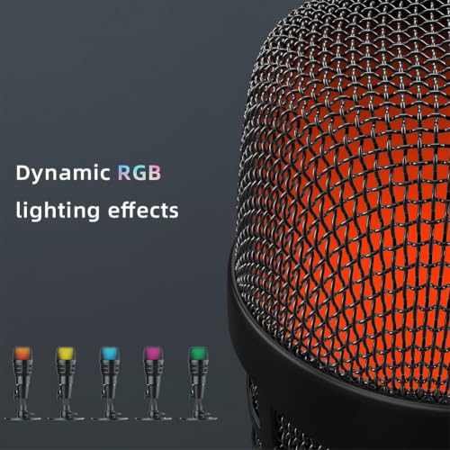 USB Condenser Microphone with Noise Reduction,USB Microphone for Pc,Mount Desk Podcast Mic for Streaming, Podcasting, Vocal Recording,Compatible with Laptop, Desktop, Gaming