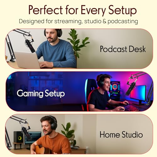Pyle Suspension Microphone Boom Stand Pro - Desktop Scissor Mic Stand Spring Arm w/ Shock Mount, Adjustable and Extendable Arm, Angle and Tilt Positioning, Universal Table Clamp Mount Style - PMKSH04 - style: Boom stand Original