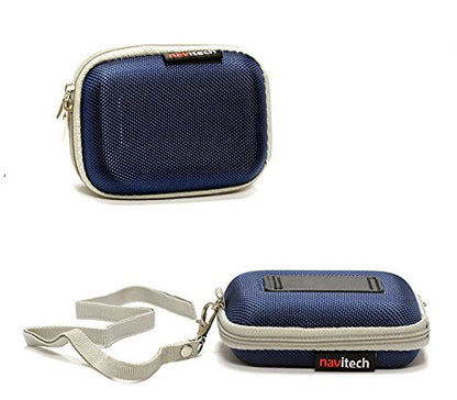 Navitech Blue Hard Protective Earphone/Headphone Case Compatible With SoundMAGIC E10 Earphones - Silver/Black