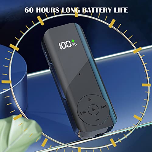 Bluetooth 5.2 Adaptor for Wireless Headphones, 60H Battery Life Bluetooth Receiver with LED Digital Display & Noise Cancelling Mic, Wireless Audio Receiver for Speakers, Car/Home Stereo - color: Receiver