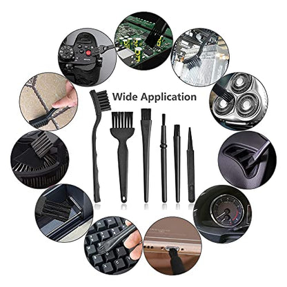 Keyboard Brush,6 in 1 Multi-Purpose Portable Plastic Handle Nylon Anti Static Brush Kit Fit for MacBook Laptop,Phone,Computer Keyboard,Machine,Car Interior Detailing,PP Handle,Razor Cleaning Brush