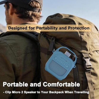 Silicone Cover Case for Bose SoundLink Micro 2 Bluetooth Speaker, Blue - color: Blue Case