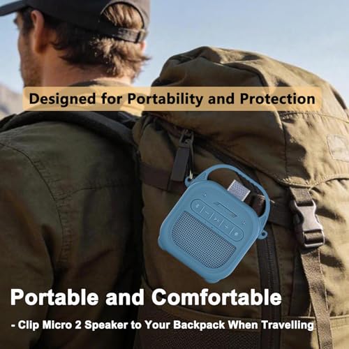 Silicone Cover Case for Bose SoundLink Micro 2 Bluetooth Speaker, Dark Blue - color: Twilight Blue