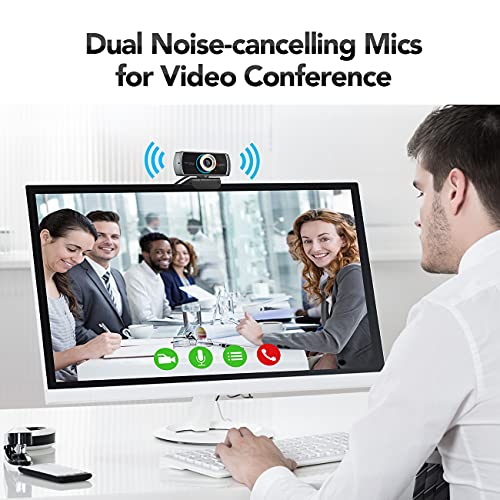 Angetube PC 1080P Webcam with Mic, USB Camera for Video Calling & Recording | for Video Conference Online Teaching Business Meeting, Compatible with Computer Desktop Laptop MacBook, for Windows Mac Linux