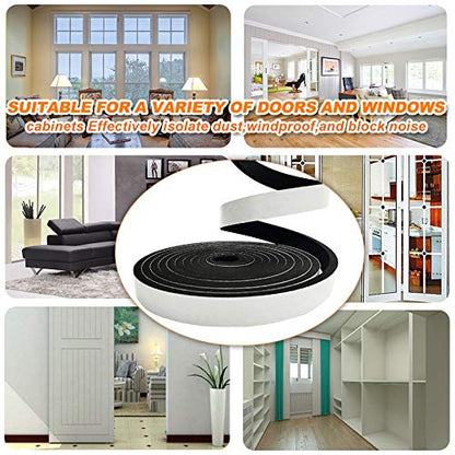 Weather Stripping Door Seal Strip for Doors and Windows, 1In x 1/8In X 33Ft Foam Insulation Tape Self Adhesive,Sound Proof,Weatherstrip,Pipe Cooling, Air Conditioning Seal Strip - size: 1 in x 1/8 in x 33 ft