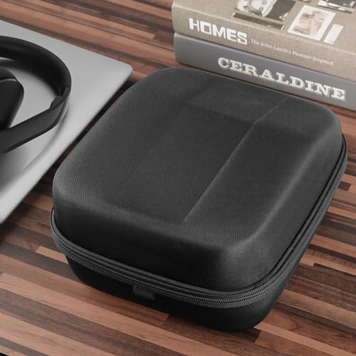 Geekria Shield Case for Large Sized Over-Ear Headphones, Hard Shell Travel Carrying Bag with Cable Storage, Compatible with Beyerdynamic DT 880 Pro, Sony Pulse Elite (Black)